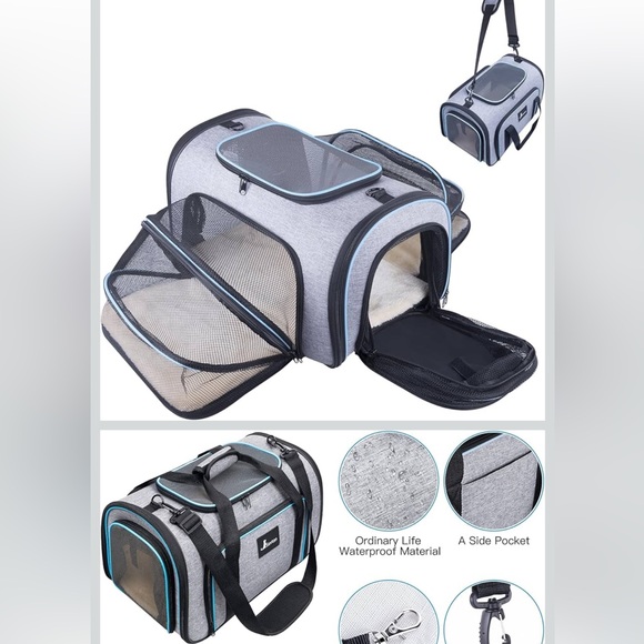 ••NWOT Siivton Pet Carrier Airline Approved 4 Sides Expandable Cat Carrier Bag - Picture 10 of 10